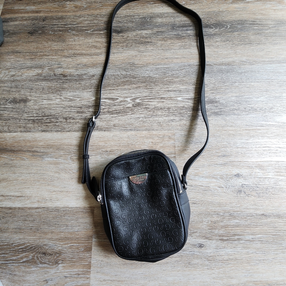 Guess Matte Black Rectangular Crossbody - image 1